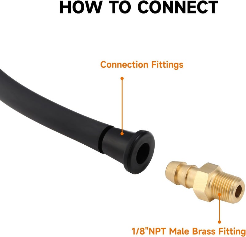 Roastove Natural Gas or LP Gas Manifold Pressure Test Kit Accessories, 2X 40 inch Rubber Hose, 1/8" NPT Male Brass Fitting for Replacement - Image 4